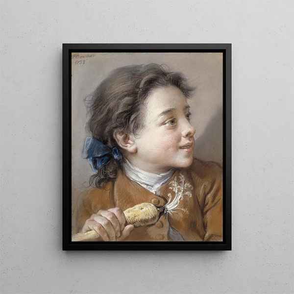 Boy with a Carrot - François Boucher — framed artwork on a wall