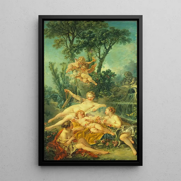 Cupid Captive - François Boucher — framed artwork on a wall