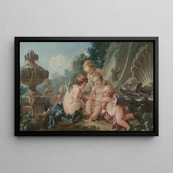 Cupids in conspiracy - François Boucher — framed artwork on a wall