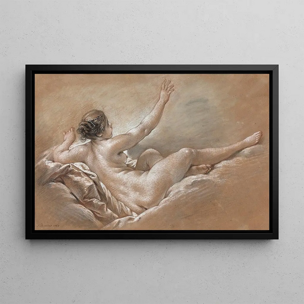 Danaé receiving the golden rain - François Boucher — framed artwork on a wall