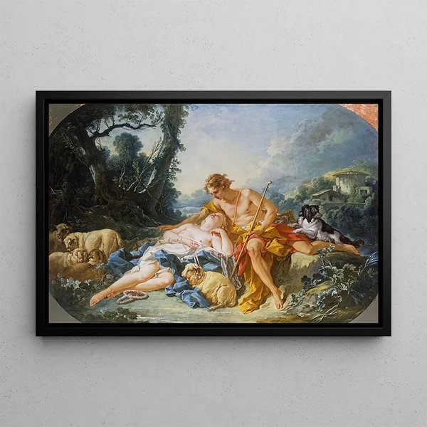 Daphnis and Chloe - François Boucher — framed artwork on a wall