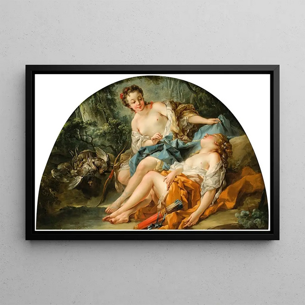 Nymphes chasseresses - François Boucher — framed artwork on a wall