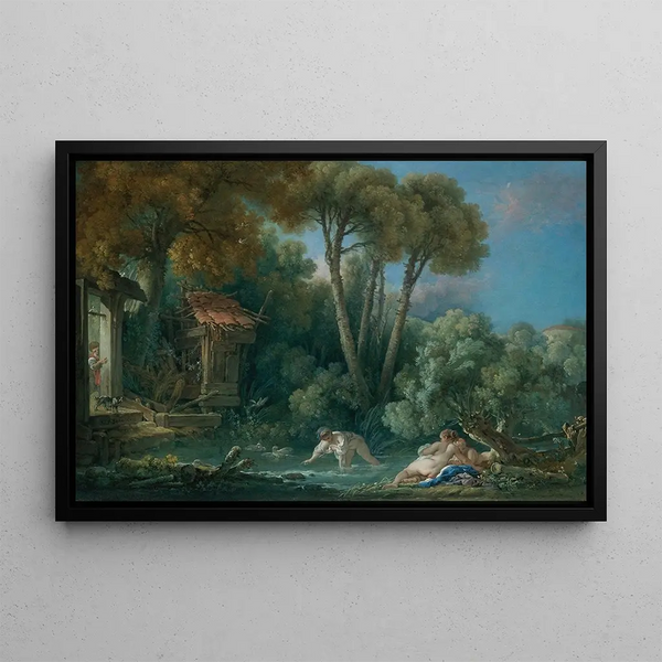 Les Baigneuses - François Boucher — framed artwork on a wall