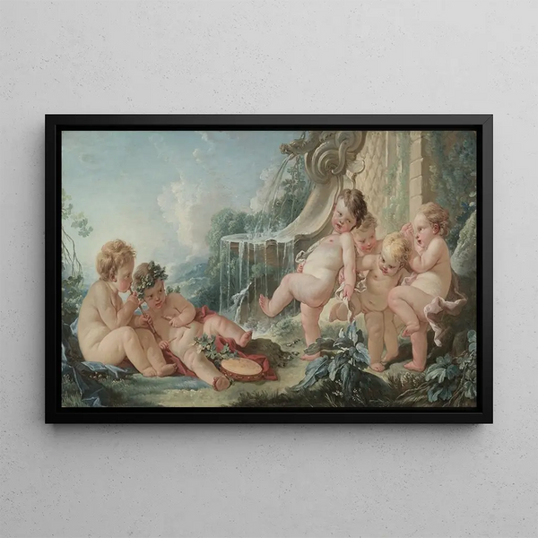 Music and Dance Painting - François Boucher — framed artwork on a wall