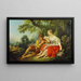 a shepherd playing the flute for a shepherdess - François Boucher — framed artwork on a wall