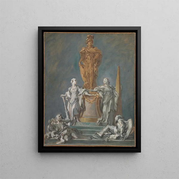 Study for a Monument to a Princely Figure - François Boucher — framed artwork on a wall