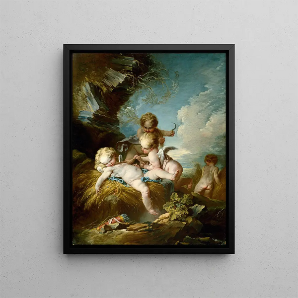 The Harvesters of Cherubs - François Boucher — framed artwork on a wall