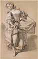 Young Peasant Girl Dancing - François Boucher — artwork view