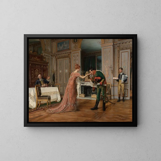Visit of the Fiancé - François Brunery — framed artwork on a wall