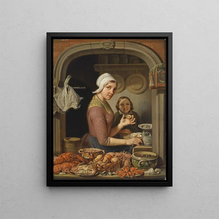 Fishmonger - François Célestin — framed artwork on a wall