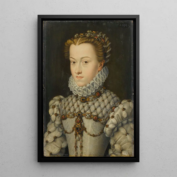 Elisabeth of Austria, Queen of France - François Clouet — framed artwork on a wall