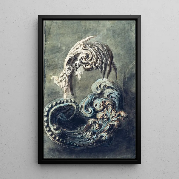 Ornamental painting with volutes - François Cuvilliés the Younger — framed artwork on a wall