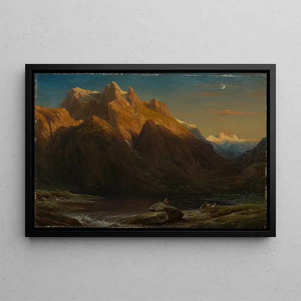 Le Mont Blanc dans l'alpenglow - François Diday — framed artwork on a wall