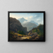 Figures with Mountains - François Diday — framed artwork on a wall