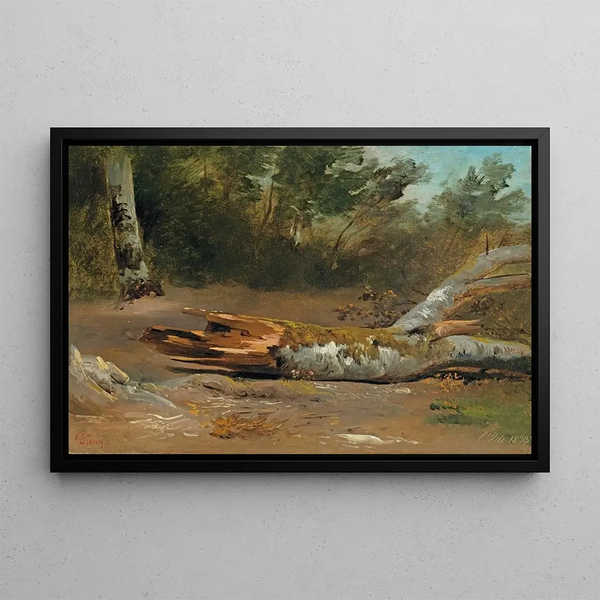 Forest with Tree Trunk Ljsle - François Diday — framed artwork on a wall
