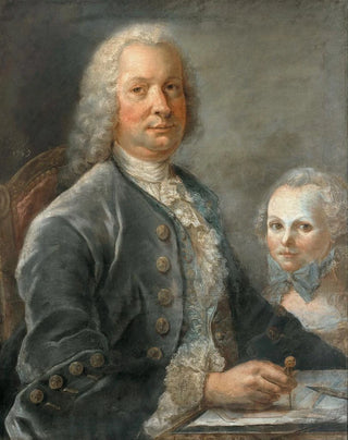 Portrait of an architect with a little girl - François Dorly — artwork view
