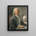 Portrait of an architect with a little girl - François Dorly — framed artwork on a wall