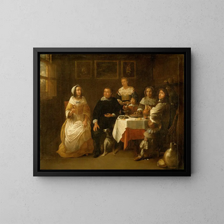 Family Gathering - François Duchatel — framed artwork on a wall