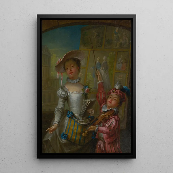 Street Musicians - François Eisen — framed artwork on a wall