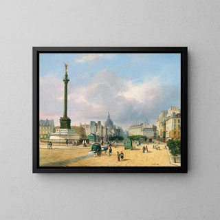 La place de la Bastille - François Étienne Villeret — framed artwork on a wall