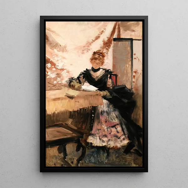 The Letter - François Flameng — framed artwork on a wall