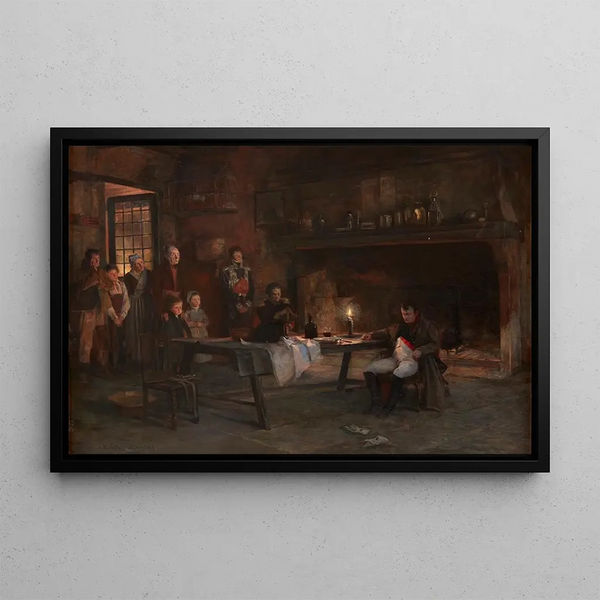 Napoleon in Defeat - François Flameng — framed artwork on a wall