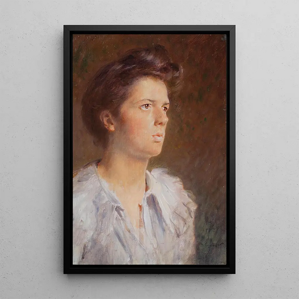 A contemplative look - François Guiguet — framed artwork on a wall