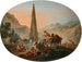 The return of the hunt and lively scene at the fountain - François Guérin — artwork view