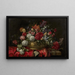 Vase of Flowers on a Pedestal - François Habert — framed artwork on a wall