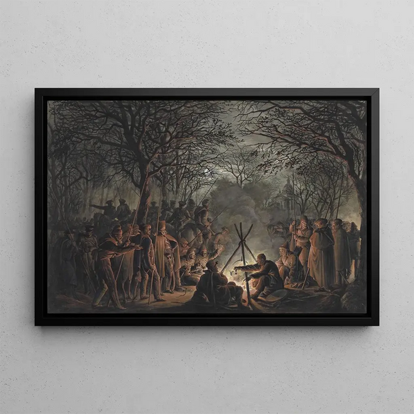 Camp of the Cossacks outside the Muiden Gate in Amsterdam 1813 - François Joseph Pfeiffer II — framed artwork on a wall