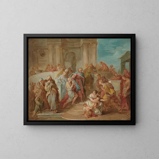 The Christ healing the blind - François Lemoyne — framed artwork on a wall
