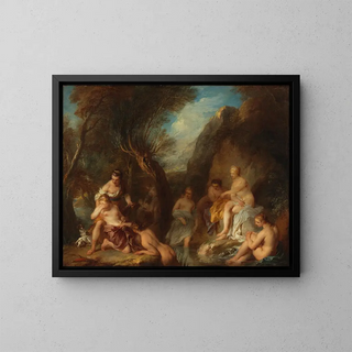 Diane and Callisto - François Lemoyne — framed artwork on a wall