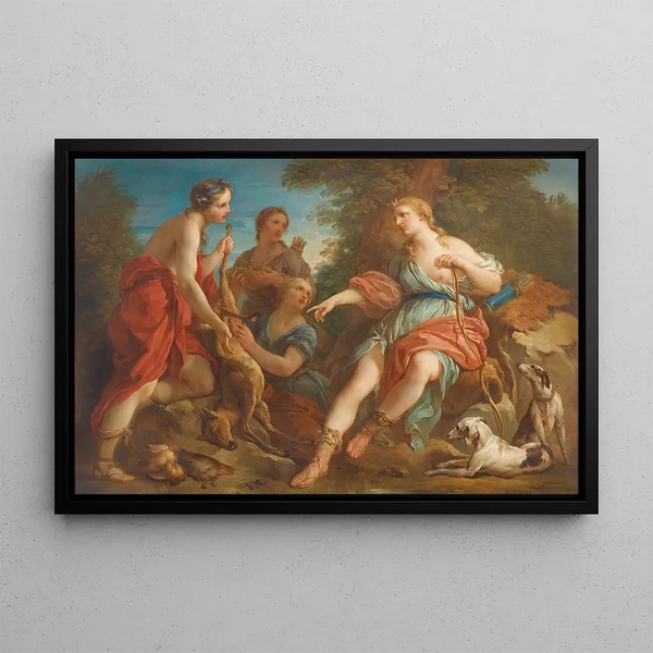 Diane revenant de la chasse - François Lemoyne — framed artwork on a wall