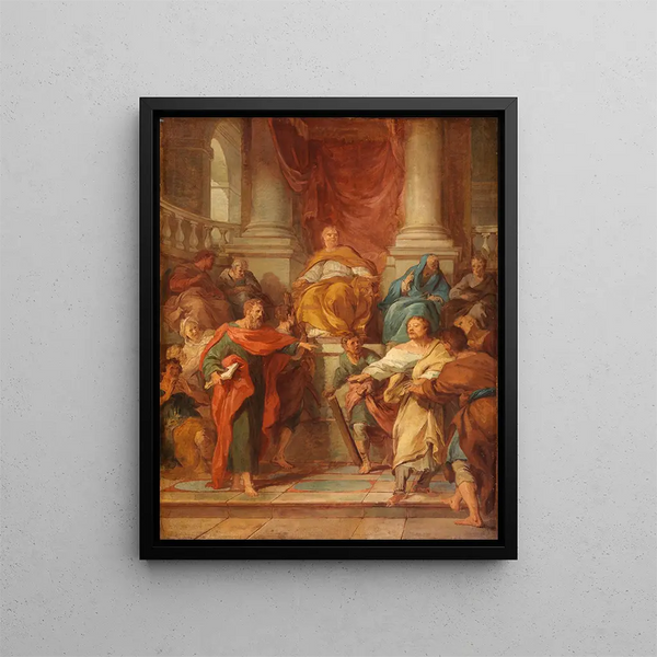 Croquis d'Élymas le sorcier frappé de cécité - François Lemoyne — framed artwork on a wall