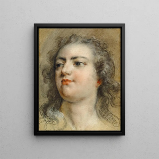 Head of King Louis XV - François Lemoyne — framed artwork on a wall