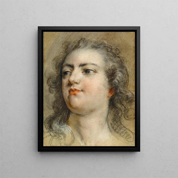 Head of King Louis XV - François Lemoyne — framed artwork on a wall