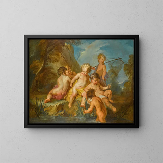 Les Amours des pêcheurs - François Lemoyne — framed artwork on a wall