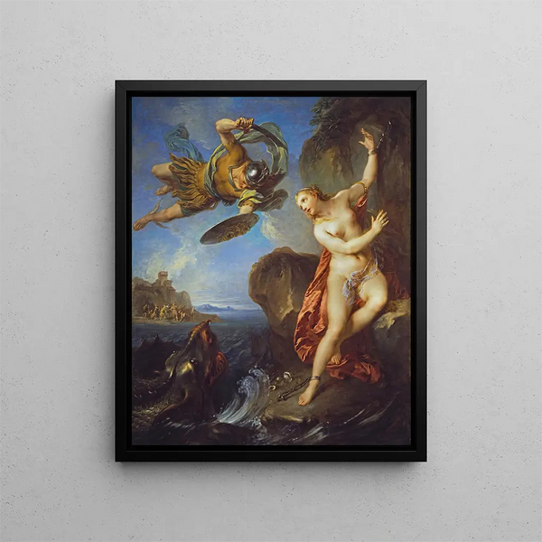Perseus and Andromeda - François Lemoyne — framed artwork on a wall