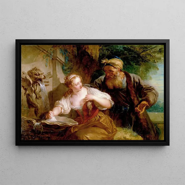 La Proposition Amoureuse - François Lemoyne — framed artwork on a wall