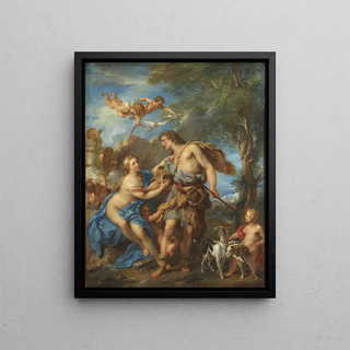 Venus and Adonis - François Lemoyne — framed artwork on a wall