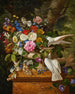 Flowers in a Vase with Two Doves - François Lepage — artwork view