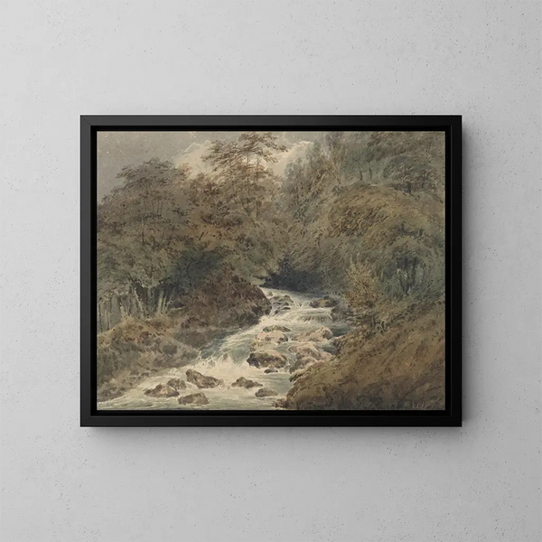 A mountain stream - François Louis Thomas Francia — framed artwork on a wall