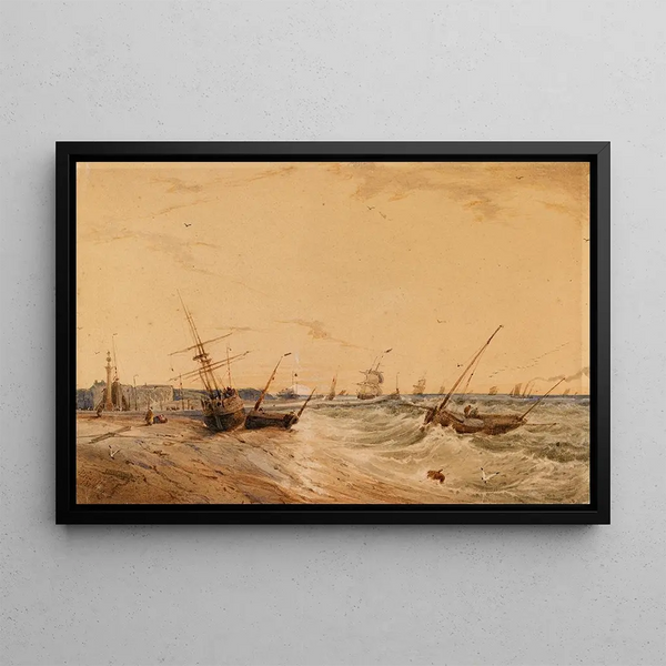 Le Port de Calais - François Louis Thomas Francia — framed artwork on a wall