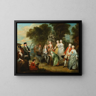 A game in the park of the castle - François Octavien — framed artwork on a wall
