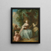 a young woman playing an instrument and a child holding a rat - François Octavien — framed artwork on a wall