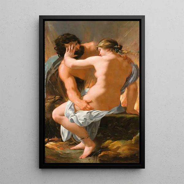 Jupiter and Semele - François Perrier — framed artwork on a wall