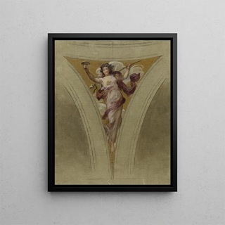 The Bacchic Song - François Schommer — framed artwork on a wall