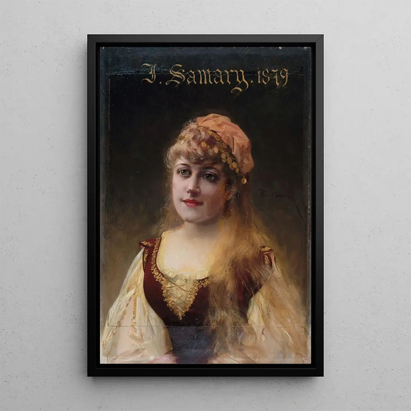Portrait of Jeanne Samary 1857-1890 member of the Comédie-Française - François Schommer — framed artwork on a wall