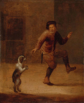 a man dancing with a dog - François Verwilt — artwork view