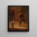 a man dancing with a dog - François Verwilt — framed artwork on a wall